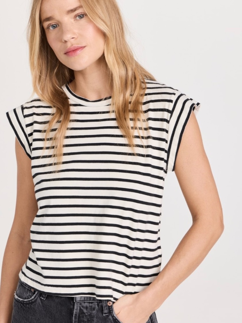 THE GREAT. The Striped Peak Tee